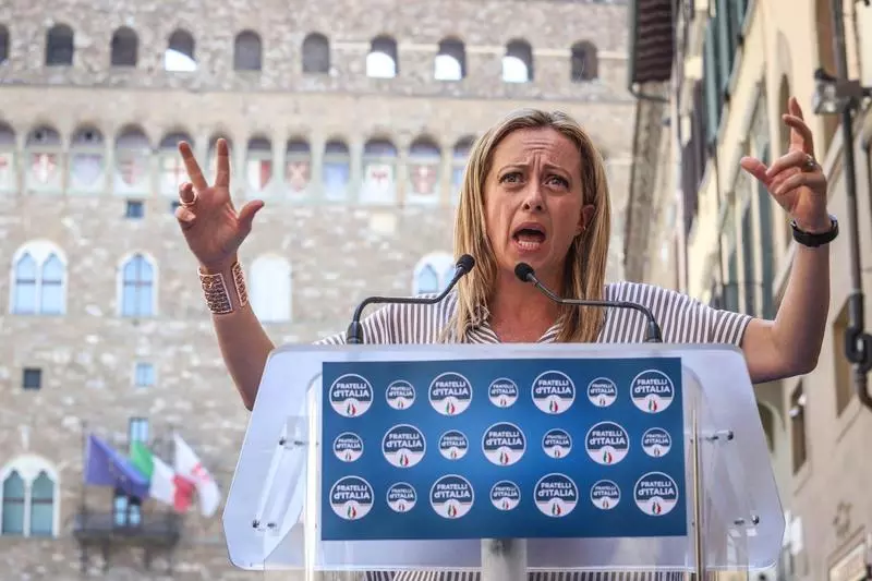 Giorgia Meloni, cu partidul Fratelli d'Italia, FDI, s-a clasat pe primul loc la alegerile legislative desfăşurate duminică în Italia