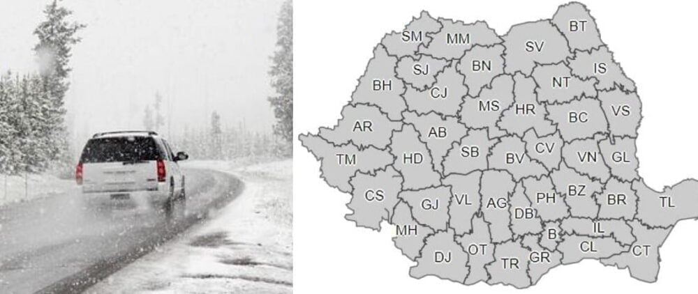 Meteorologii au emis o atenționare meteo de precipitații, ninsori și intensificări ale vântului valabilă pentru toată țara.