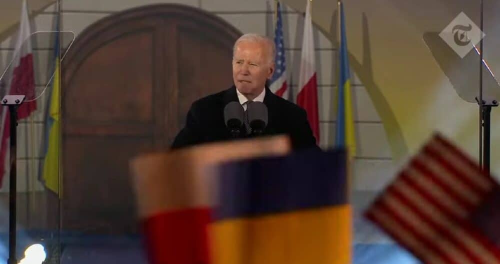 Președintele Biden a reafirmat marți, într-un discurs susținut la Varșovia, cu câteva zile înainte de marcarea unui an de la invazia rusă