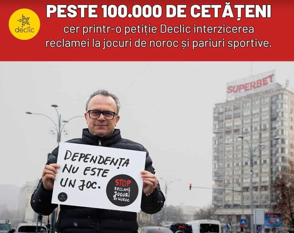 Campanie Declic interzicere jocuri de noroc Sursă foto Facebook Declic