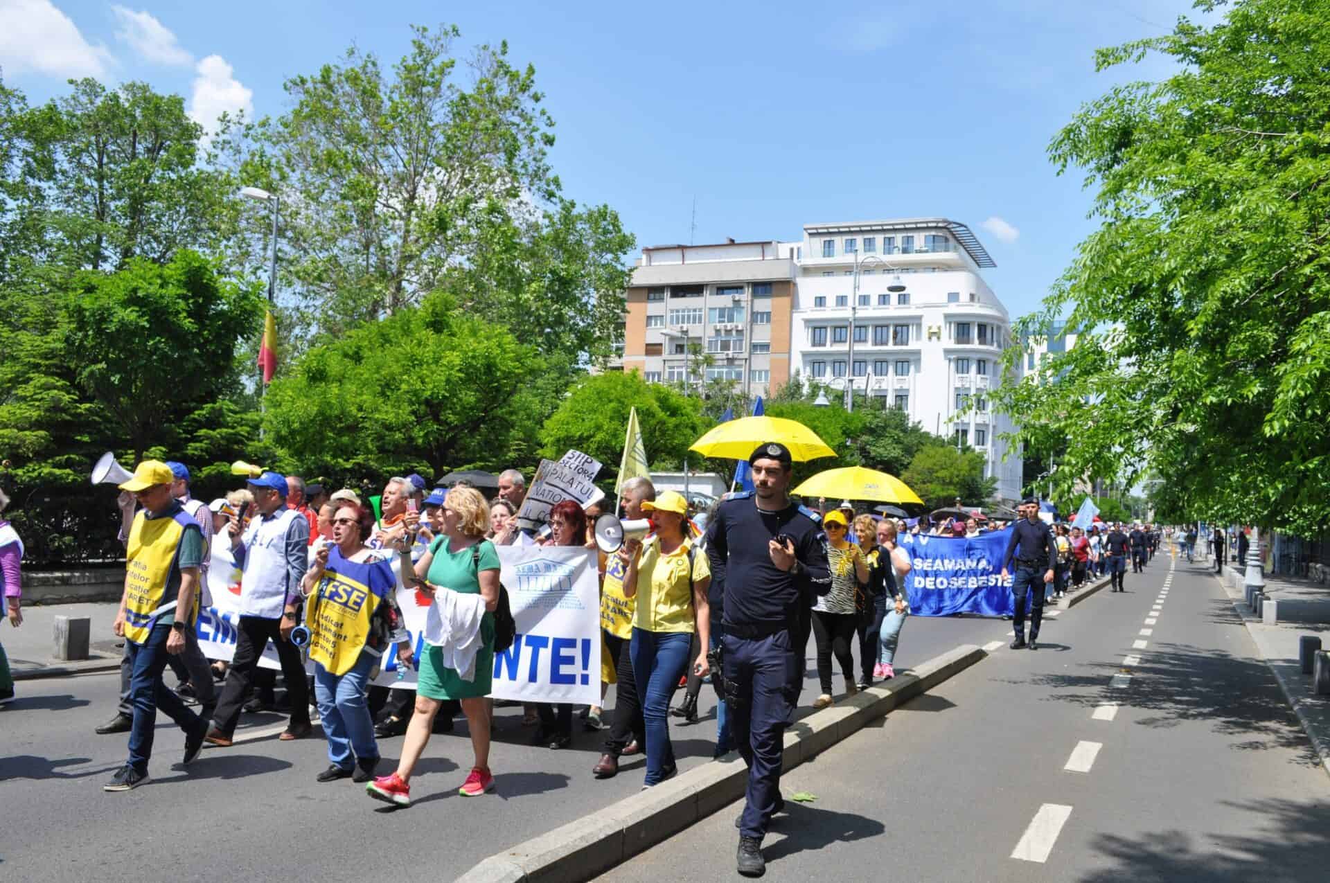 Protestul profesorilor, în București. Foto FSE Spiru Haret