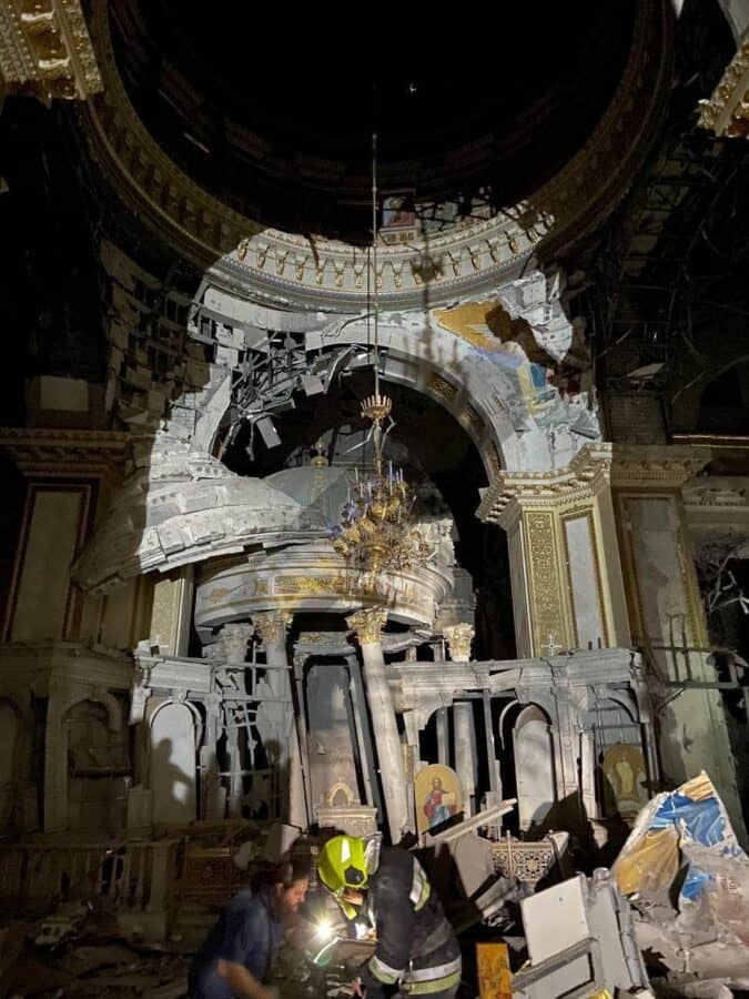 Cum arată catedrala ortodoxă din Odesa după ce a fost bombardată de ruși. Foto. Natalia Kornivska