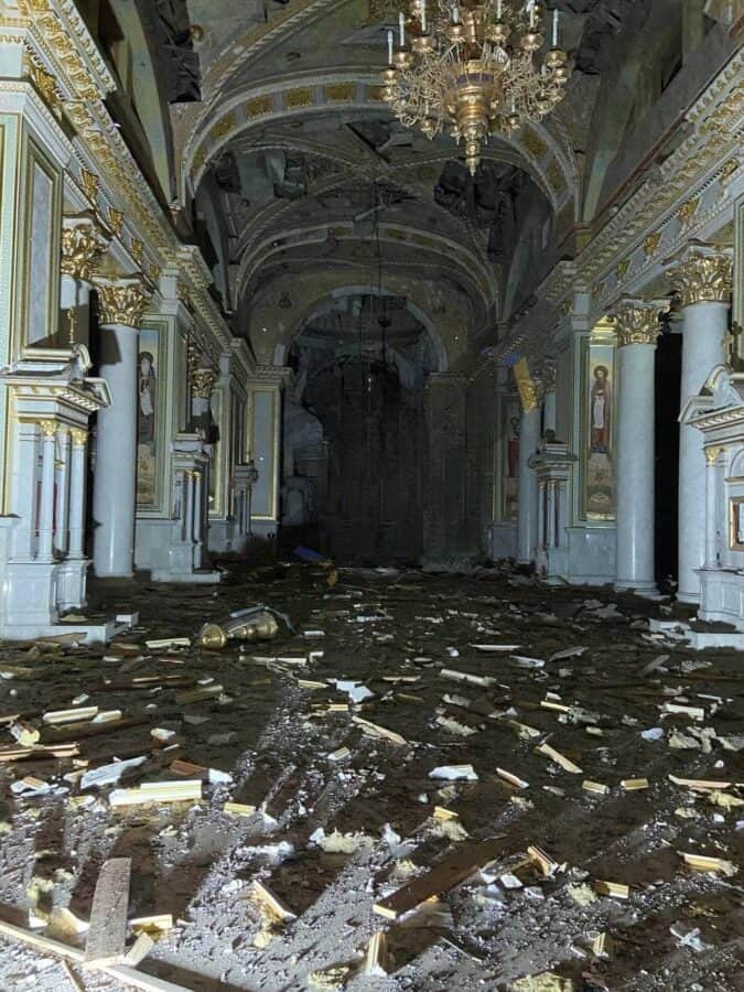 Cum arată catedrala ortodoxă din Odesa după ce a fost bombardată de ruși. Foto. Natalia Kornivska