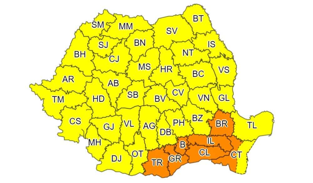 Urmează zile de foc în România - Cod galben de caniculă în cea mai mare parte a țării , avertizează meteorologii