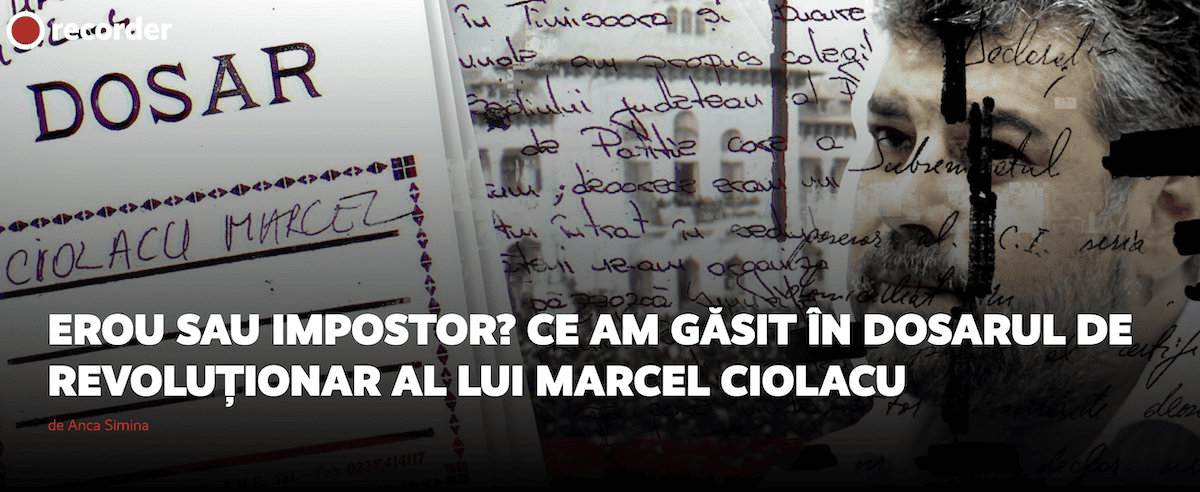 Recorder va fi anchetat pentru că a publicat pagini din dosarul de revoluționar