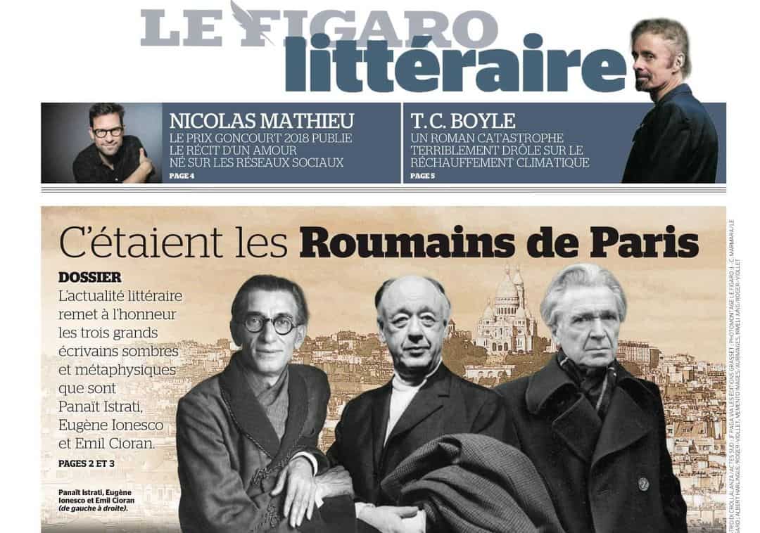 Trei români celebri apar în deschiderea Le Figaro Litteraire