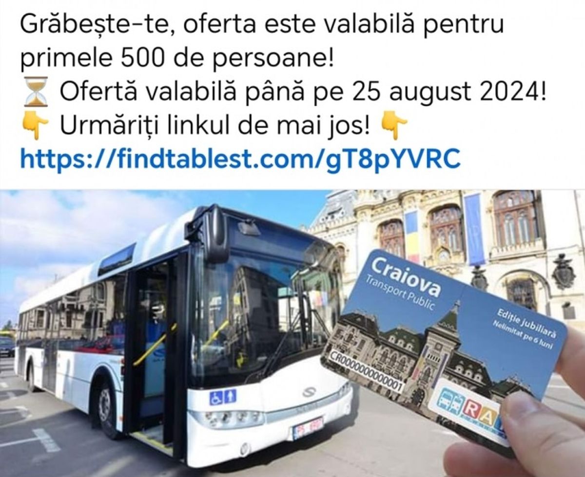 Numele Regiei Autonome de Transport din Craiova, folosit pentru o înșelătorie pe internet | Știri Craiova