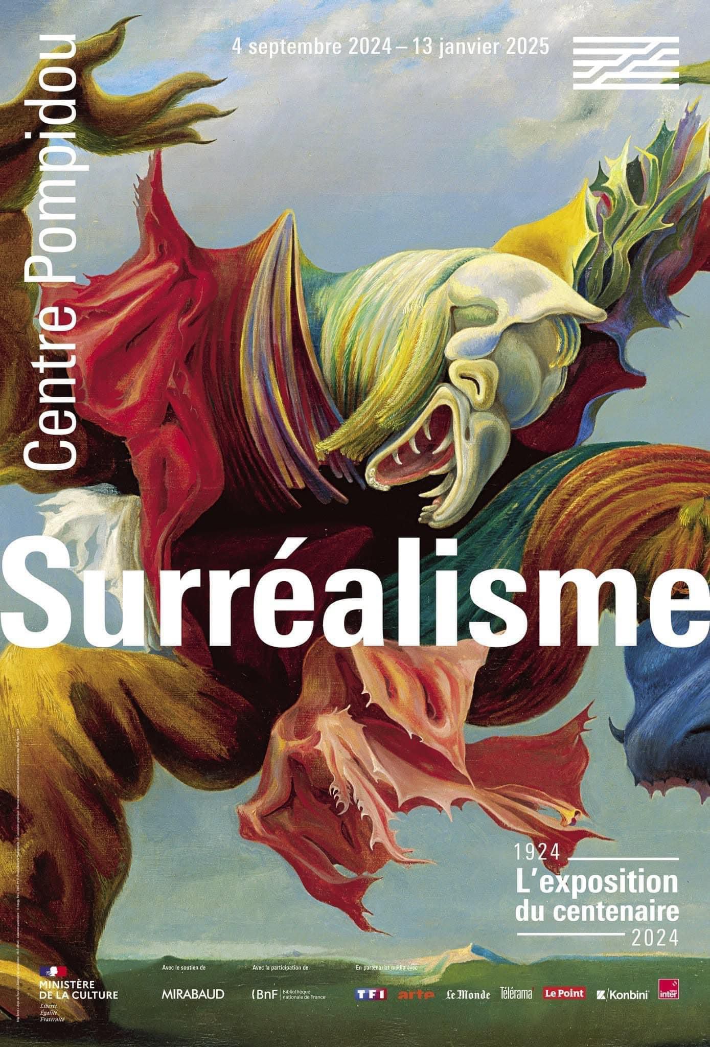 Expoziția „Surrealisme”, de la Centrul Pompidou din Paris, marchează 100 de ani de la apariția suprarealismului, care a avut un rol important în istoria artei moderne